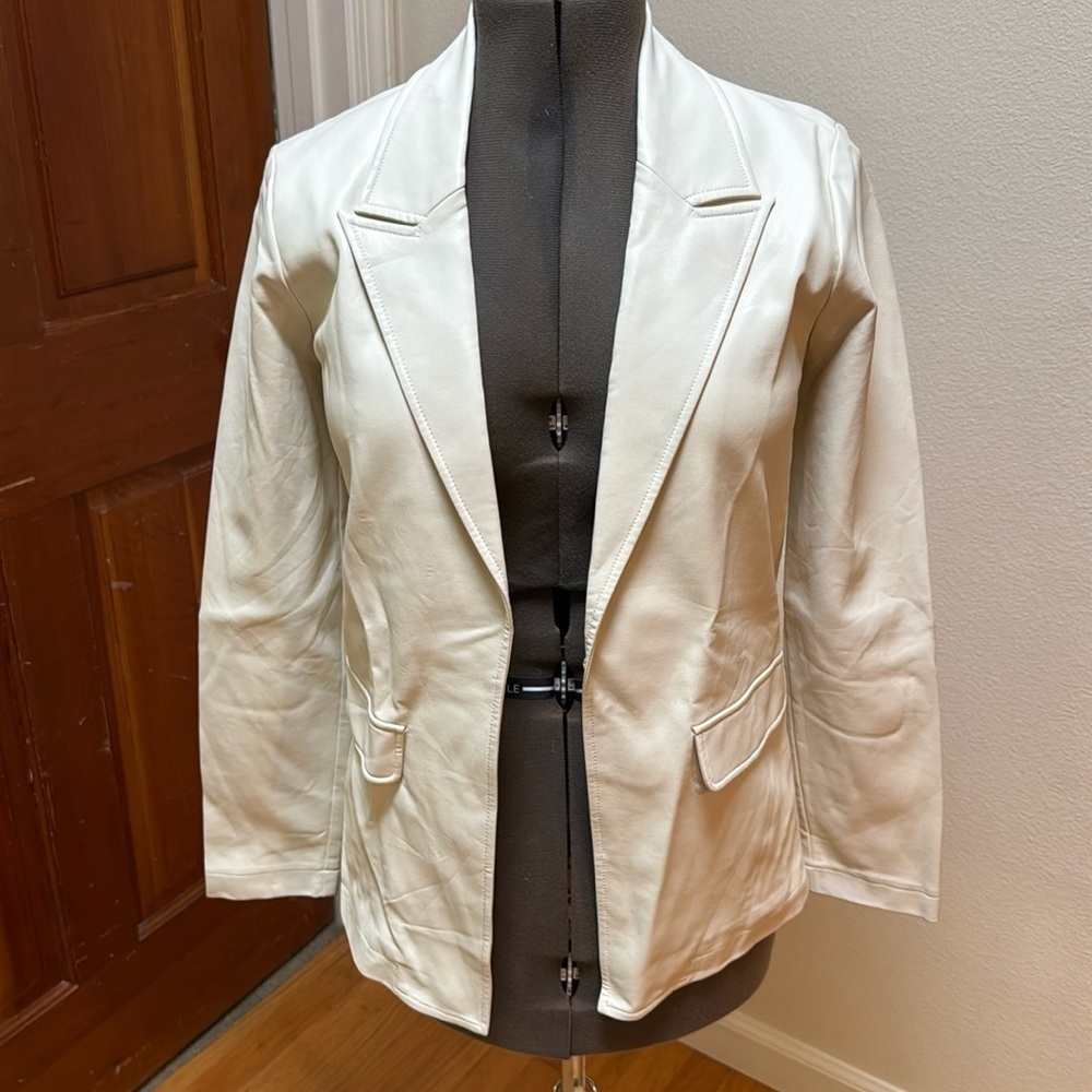 White pleather Blazer size small